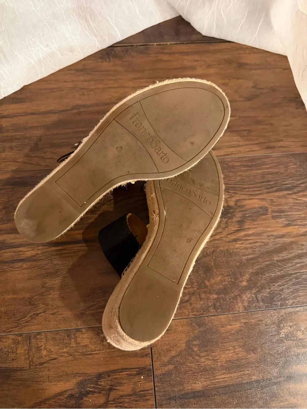 Black Suede Buckle Espadrille Slide Sandals - Women